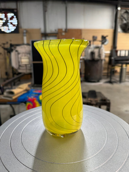 Black and Yellow WigWag Vase
