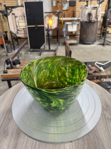 Sparkly Green and Gold Bowl