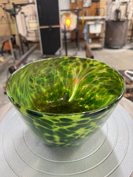 Sparkly Green and Gold Bowl