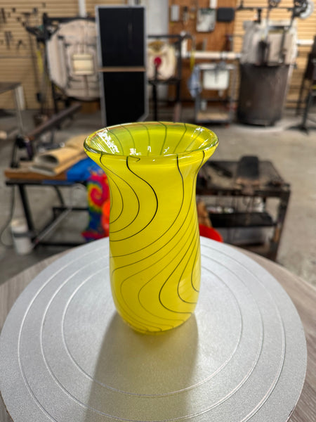 Black and Yellow WigWag Vase