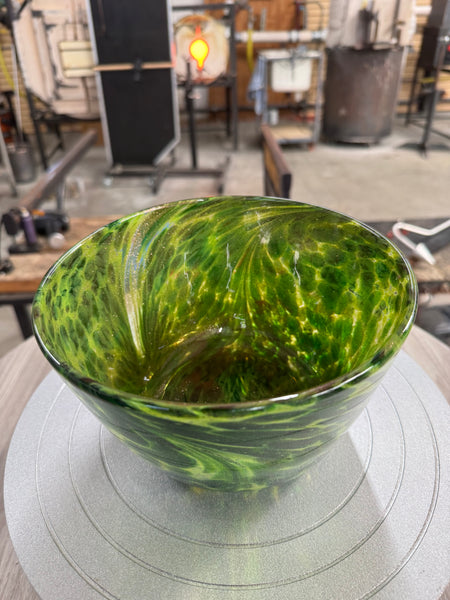Sparkly Green and Gold Bowl
