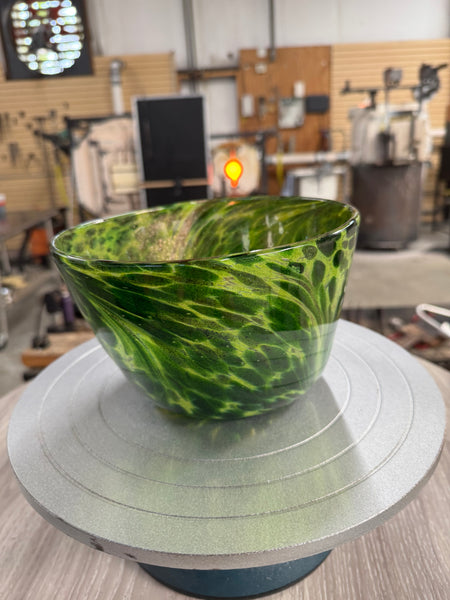 Sparkly Green and Gold Bowl