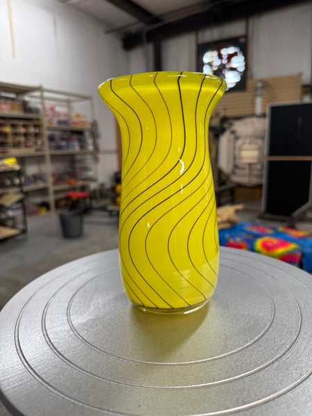 Black and Yellow WigWag Vase