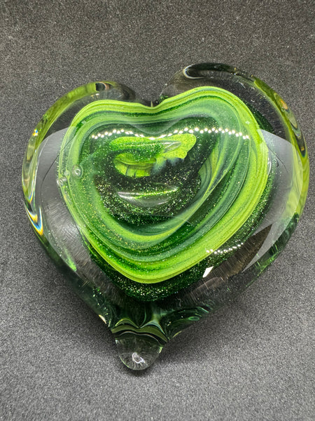 Green Sparkle Heart