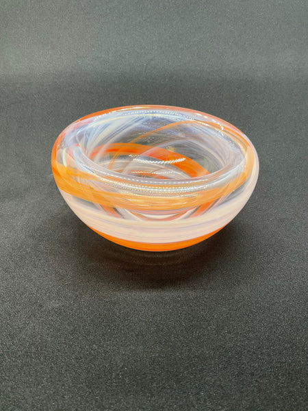 White & Orange Twist Ring Bowl