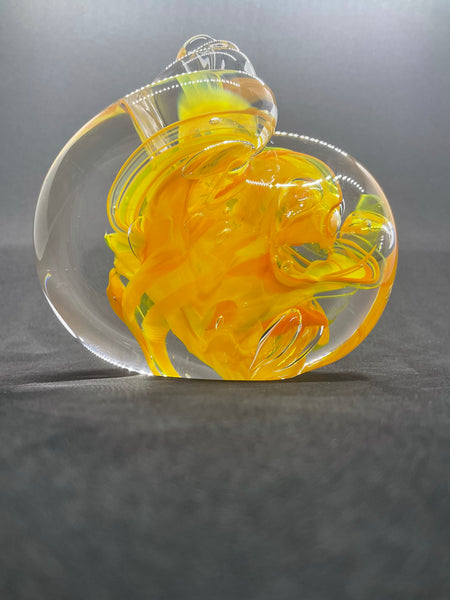 Twisted Yellow Paperweight