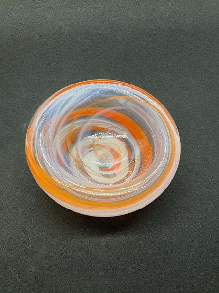 White & Orange Twist Ring Bowl