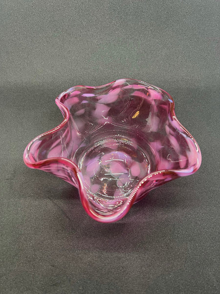 Pink Ruffled Bowl