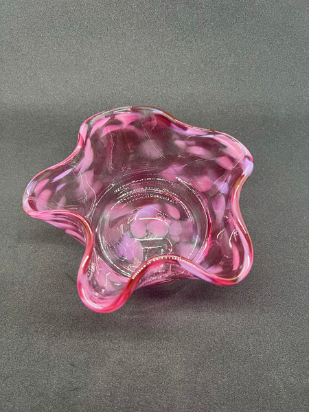 Pink Ruffled Bowl