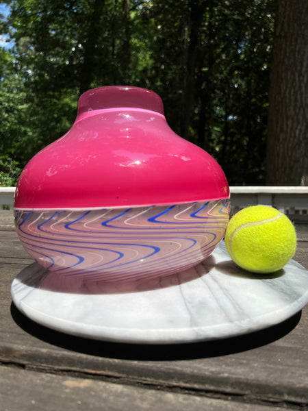 Pink Weaver Glass Bowl